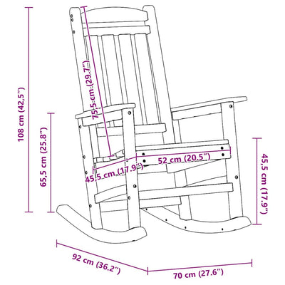 Laivastonsininen puutarhakeinutuoli Dialecta 70x92x108cm (hdpe)