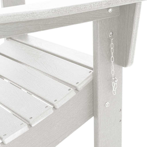 Valkoinen käytännöllinen adirondack-tuoli Danubian 74.5x80.5x90cm