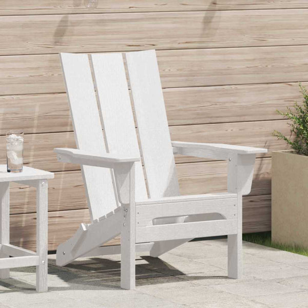 Valkoinen käytännöllinen adirondack-tuoli Danubian 74.5x80.5x90cm