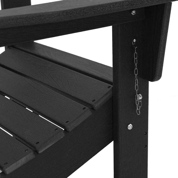 Musta käytännöllinen adirondack-tuoli Csoboc 74.5x80.5x90cm (hdpe)