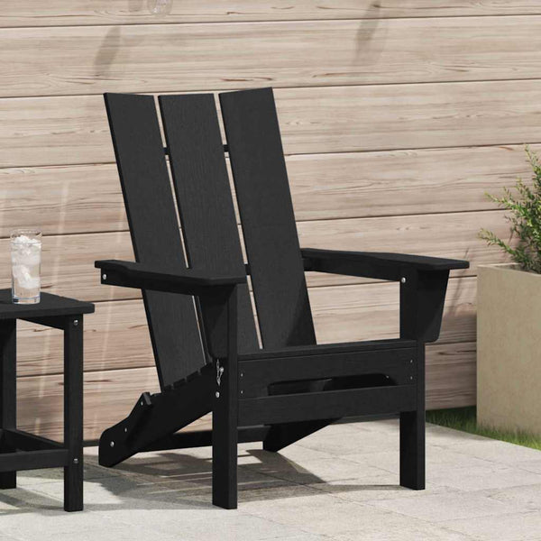 Musta käytännöllinen adirondack-tuoli Csoboc 74.5x80.5x90cm (hdpe)