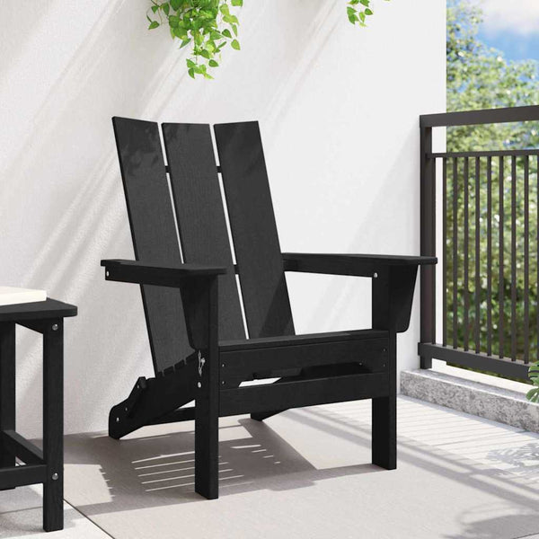 Musta käytännöllinen adirondack-tuoli Csoboc 74.5x80.5x90cm (hdpe)