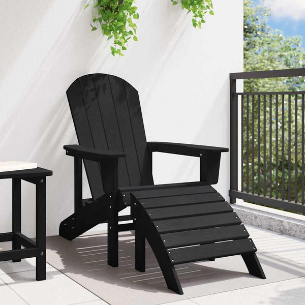 Musta adirondack-tuoli tyynyllä Susanu 74x82x92cm (hdpe)