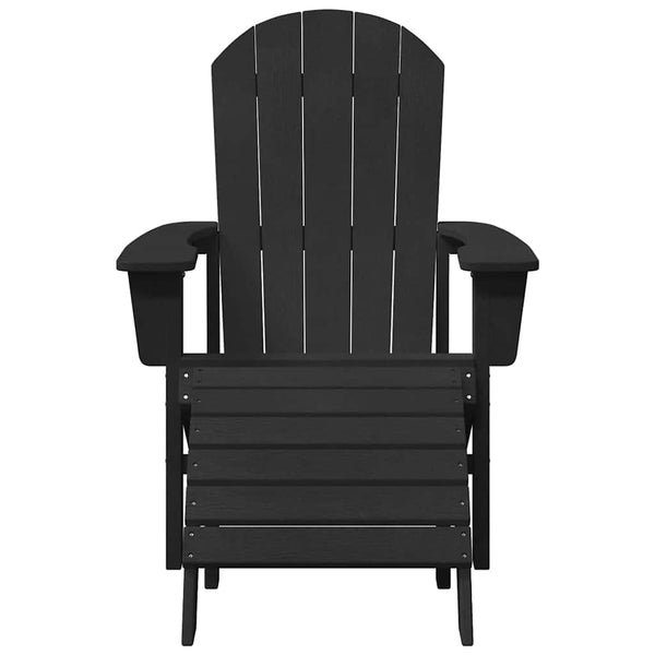 Musta adirondack-tuoli tyynyllä Susanu 74x82x92cm (hdpe)