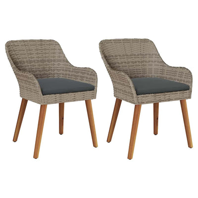 Musta puutarhan tuoli Liya 55x62.5x82cm (2 pcs polyrottinki)