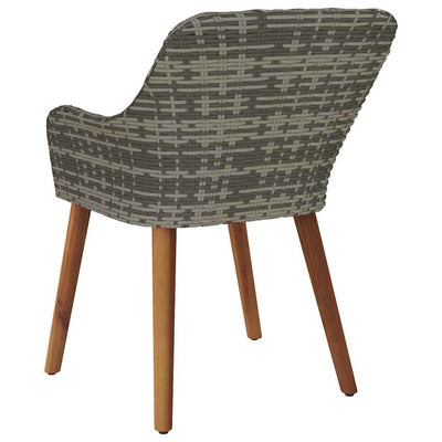 Harmaa puutarhan tuoli Lovey 55x62.5x82cm (2 pcs polyrottinki)