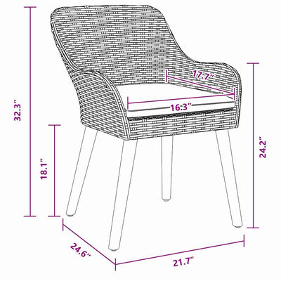 Harmaa puutarhan tuoli Lovey 55x62.5x82cm (2 pcs polyrottinki)