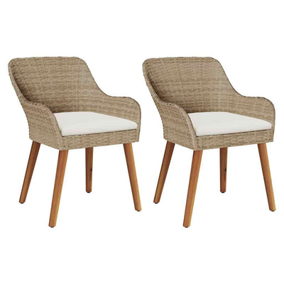 Beige puutarhan tuoli Opreo 55x62.5x82cm (2 pcs polyrottinki)
