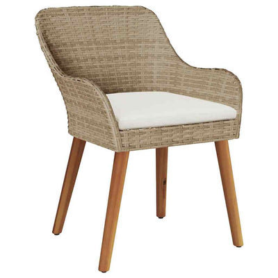 Beige puutarhan tuoli Opreo 55x62.5x82cm (2 pcs polyrottinki)