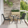 Puutarhan Bistro Set 3 pcs Musta Teräs