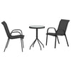 Puutarhan Bistro Set 3 pcs Musta Teräs