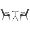 Puutarhan Bistro Set 3 pcs Musta Teräs