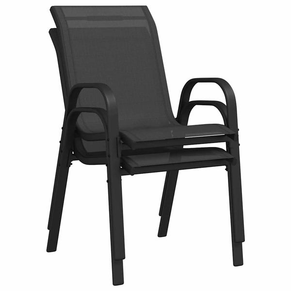 Puutarhan Bistro Set 3 pcs Musta Teräs