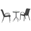 Puutarhan Bistro Set 3 pcs Musta Teräs