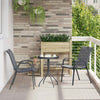 Puutarhan Bistro Set 3 pcs Harmaa Teräs