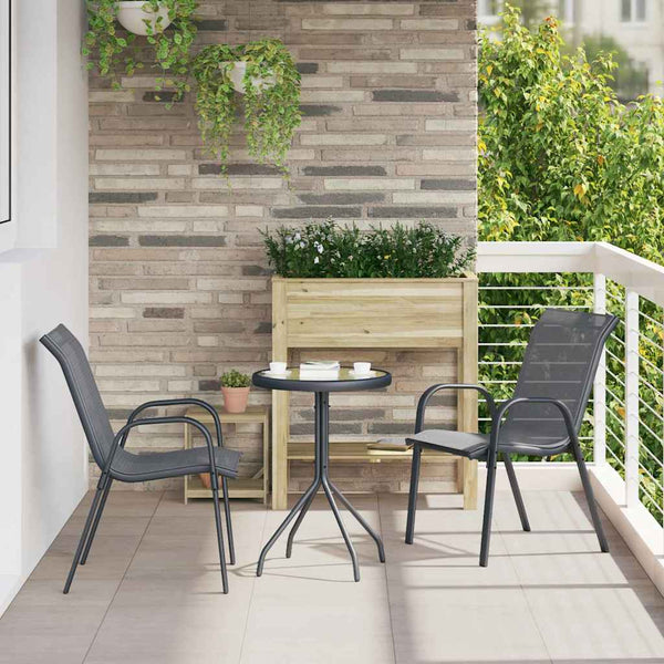 Puutarhan Bistro Set 3 pcs Harmaa Teräs