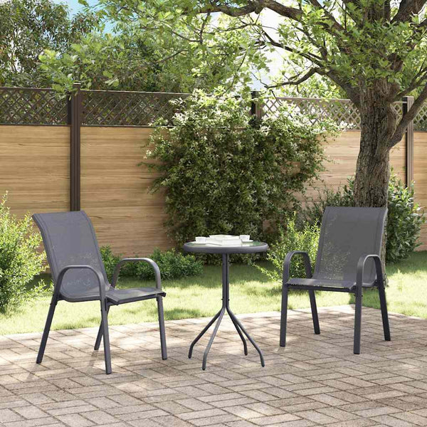 Puutarhan Bistro Set 3 pcs Harmaa Teräs