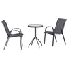 Puutarhan Bistro Set 3 pcs Harmaa Teräs