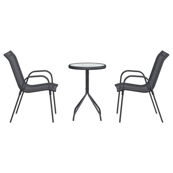 Puutarhan Bistro Set 3 pcs Harmaa Teräs