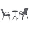Puutarhan Bistro Set 3 pcs Harmaa Teräs