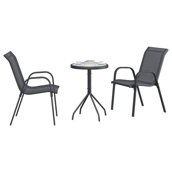 Puutarhan Bistro Set 3 pcs Harmaa Teräs