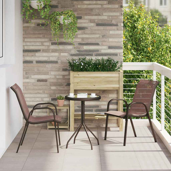Puutarhan Bistro Set 3 pcs Ruskea Teräs