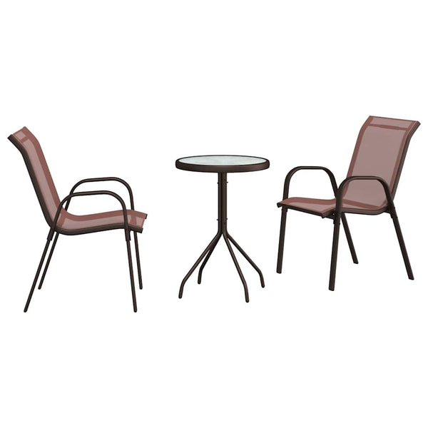Puutarhan Bistro Set 3 pcs Ruskea Teräs