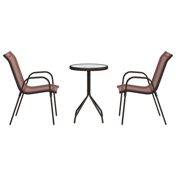 Puutarhan Bistro Set 3 pcs Ruskea Teräs