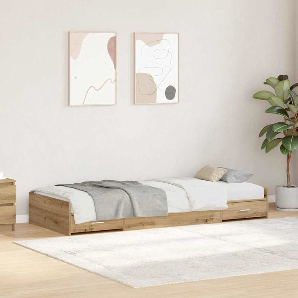 Sängyn runko päätyllä Artisan tammi 100 x 200 cm Tekninen puu