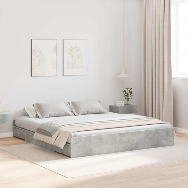 Säilytystilallinen sängynrunko Betoni Harmaa 200 x 200 cm
