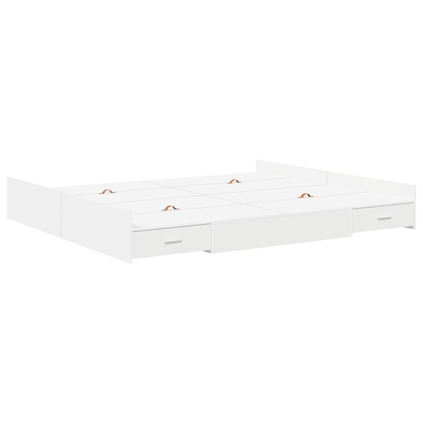 Säilytystilallinen sängynrunko Valkoinen 6FT Super King Size