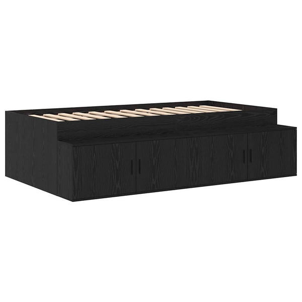Säilytystilallinen sängynrunko Musta tammi. 90 cm Tekninen puu