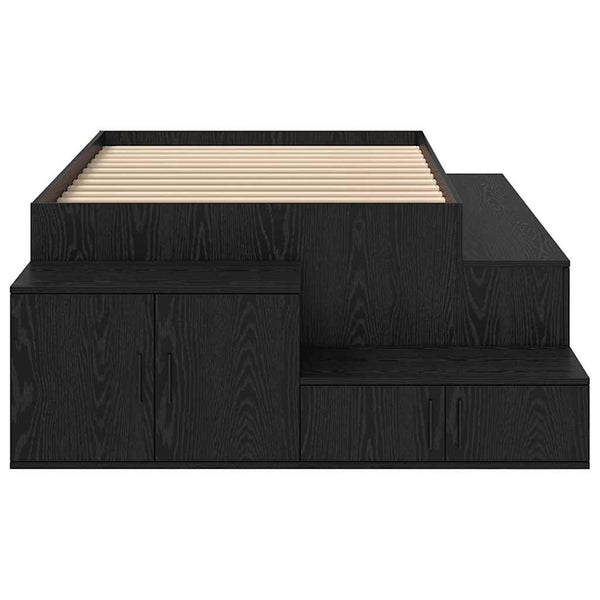 Säilytystilallinen sängynrunko Musta tammi. 90 cm Tekninen puu