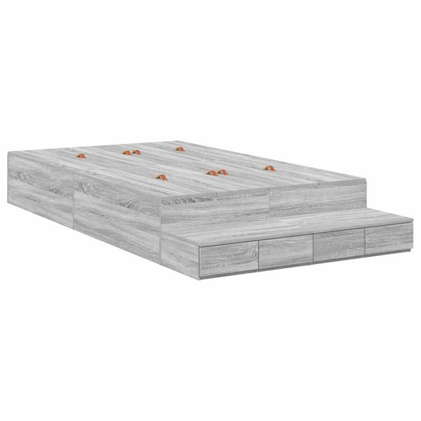Säilytystilallinen sängynrunko ovella Harmaa Sonoma 120 cm