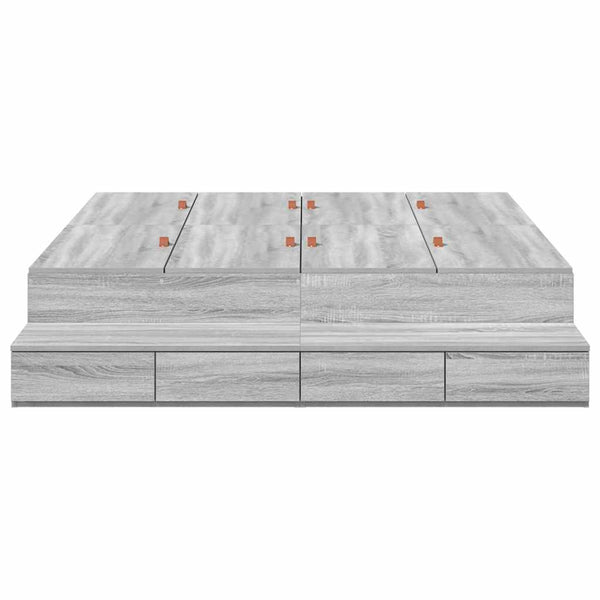 Säilytystilallinen sängynrunko ovella Harmaa Sonoma 135 cm