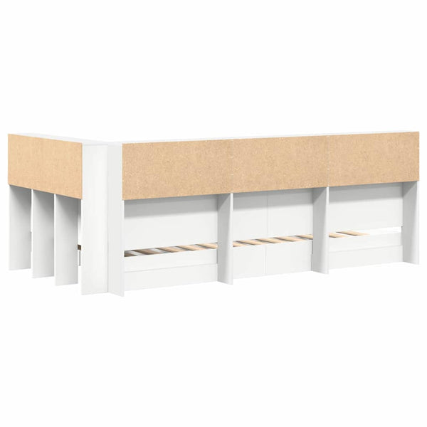 Kirjahylly Sänky hyllyllä Valkoinen 3FT Single Tekninen puu