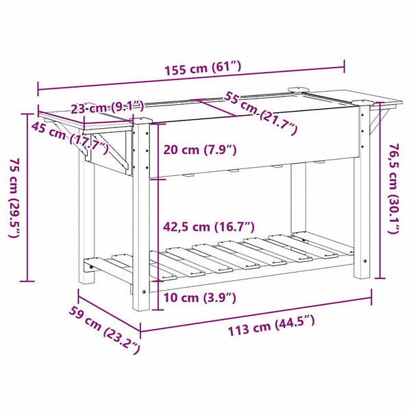 Puutarha ruukku Beige 155 x 59 x 76,5 cm Säteisen kuusipuu