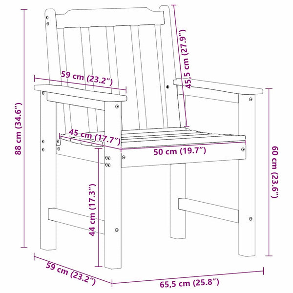 Musta puutarharyhmä hyvää tuolia Gherasin 65.5x55.5x88cm (4 pcs)