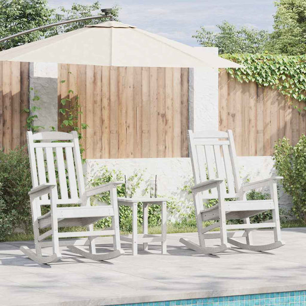 Keinutuoli 3 pcs Valkoinen Polyeteeni