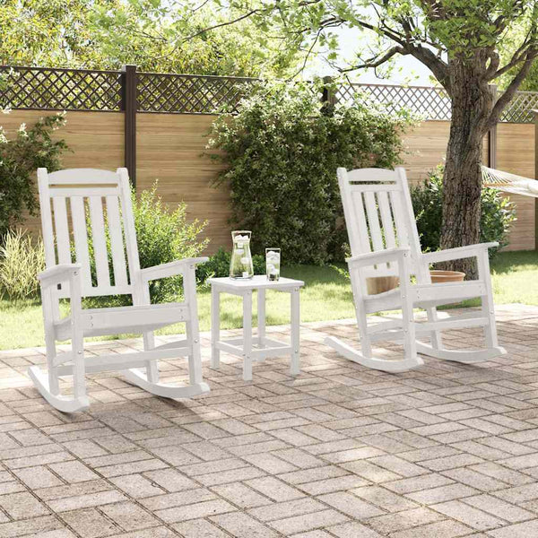 Keinutuoli 3 pcs Valkoinen Polyeteeni