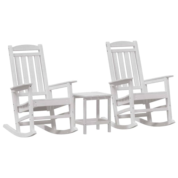 Keinutuoli 3 pcs Valkoinen Polyeteeni