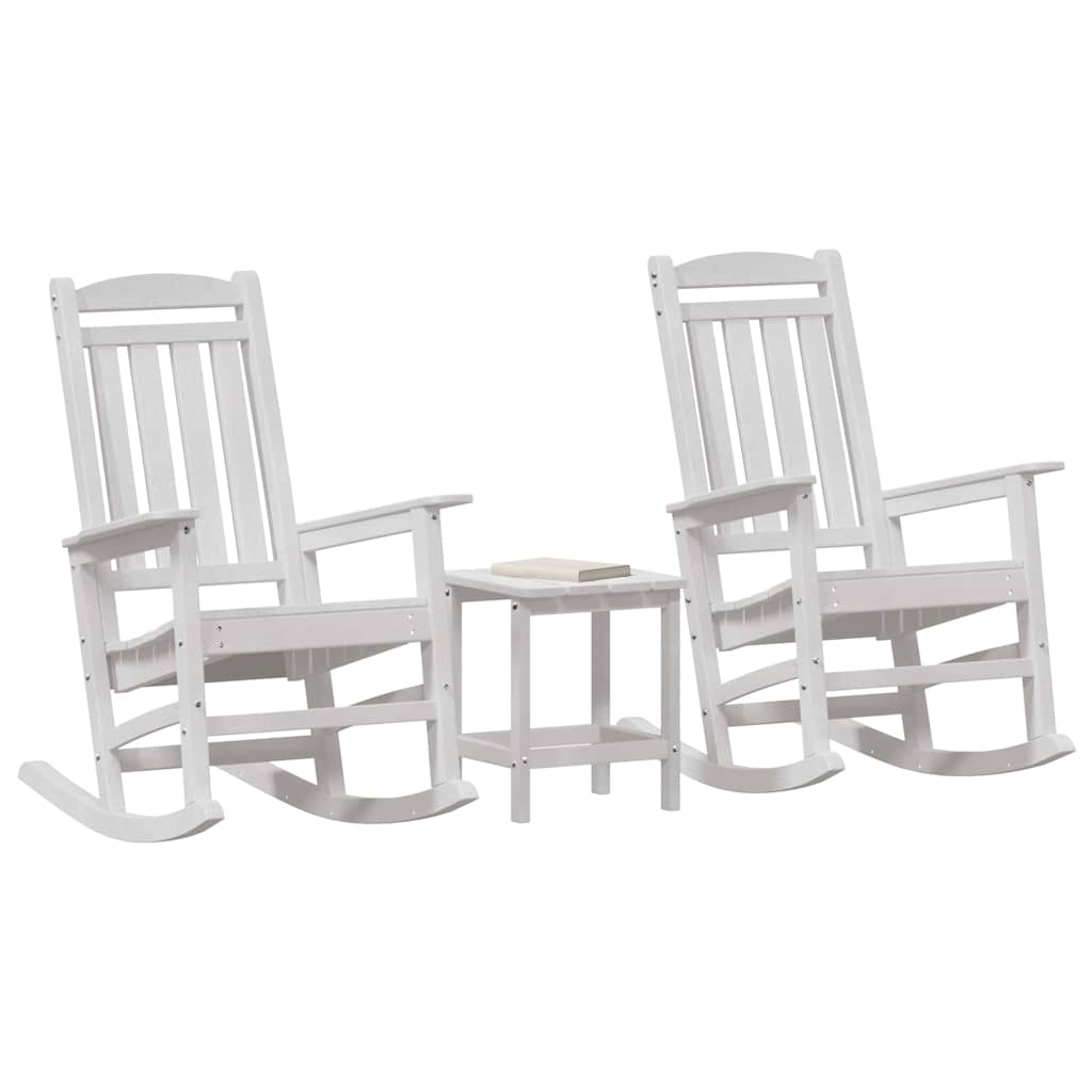 Keinutuoli 3 pcs Valkoinen Polyeteeni