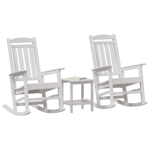 Keinutuoli 3 pcs Valkoinen Polyeteeni
