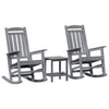 Keinutuoli 3 pcs Vaaleanharmaa Polyeteeni