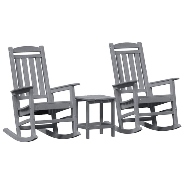 Keinutuoli 3 pcs Vaaleanharmaa Polyeteeni