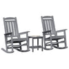 Keinutuoli 3 pcs Vaaleanharmaa Polyeteeni