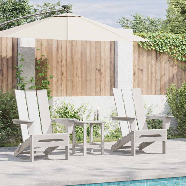 Puutarhan Tuoli 3 pcs Valkoinen 80.5 x 74.5 x 92 cm Polyeteeni