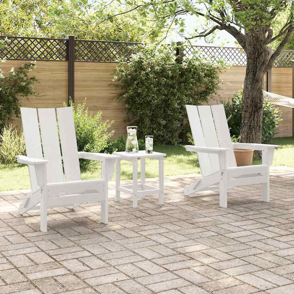 Puutarhan Tuoli 3 pcs Valkoinen 80.5 x 74.5 x 92 cm Polyeteeni