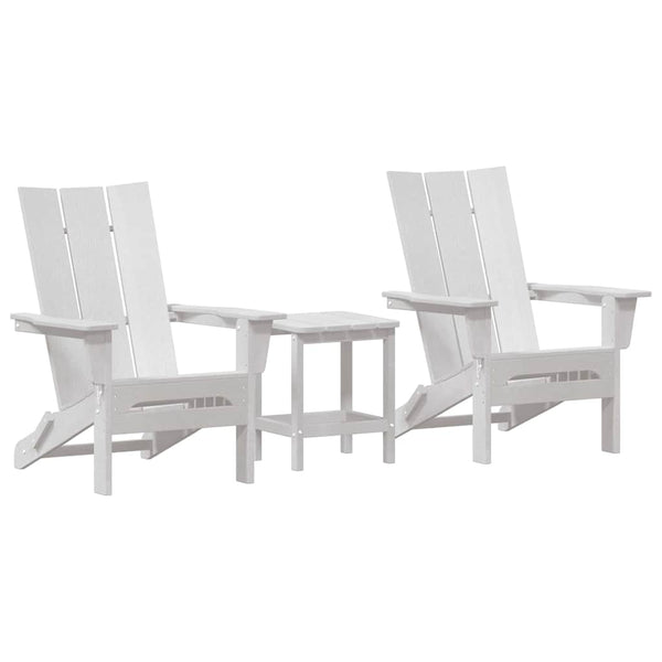 Puutarhan Tuoli 3 pcs Valkoinen 80.5 x 74.5 x 92 cm Polyeteeni
