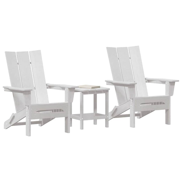 Puutarhan Tuoli 3 pcs Valkoinen 80.5 x 74.5 x 92 cm Polyeteeni